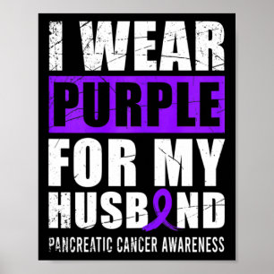Cancer Warrior Purple Ribbon Pancreatic Cancer Awa Poster