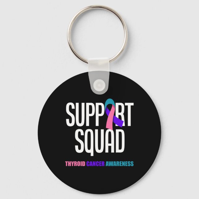 Cancer Warrior Support Squad Thyroid Cancer 1  Keychain (Front)