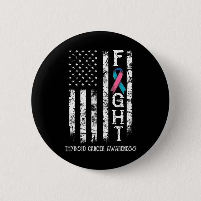 Cancer Warrior Us Flag 1  2 Inch Round Button (Front)