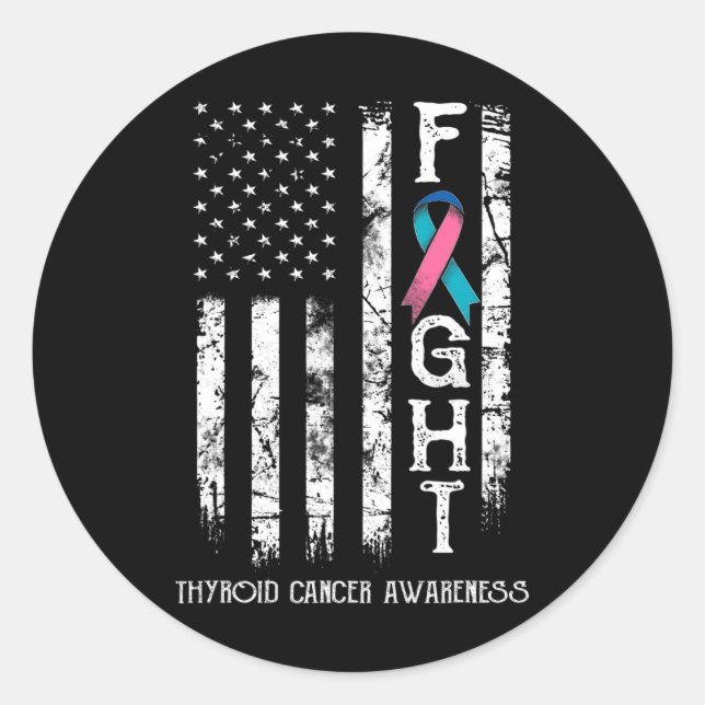 Cancer Warrior Us Flag 1  Classic Round Sticker (Front)
