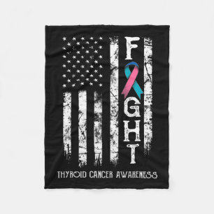 Cancer Warrior Us Flag 1 Fleece Blanket