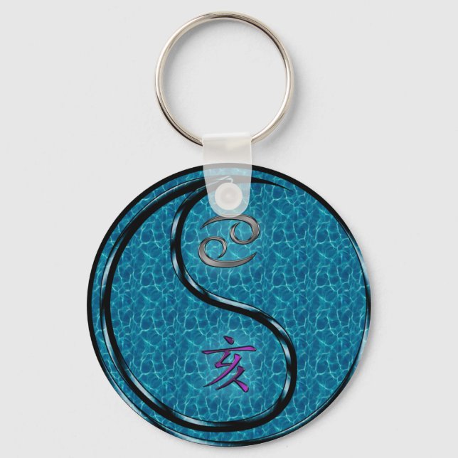 Cancer & Water Boar Keychain (Front)