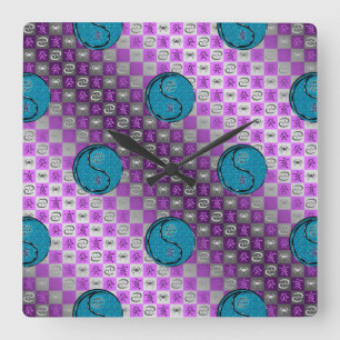 Cancer & Water Boar Square Wall Clock