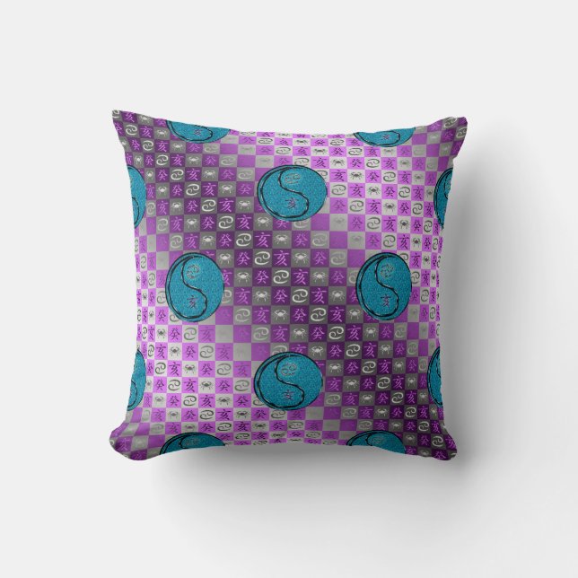 Cancer & Water Boar Throw Pillow (Front)