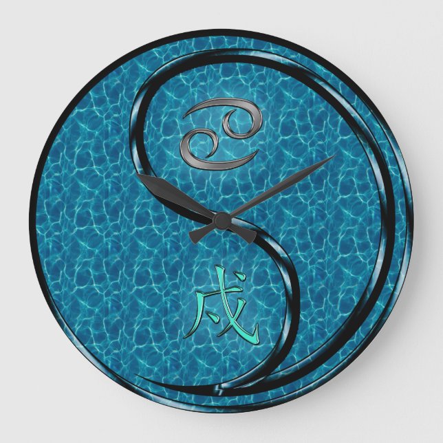 Cancer & Water Dog Large Clock (Front)