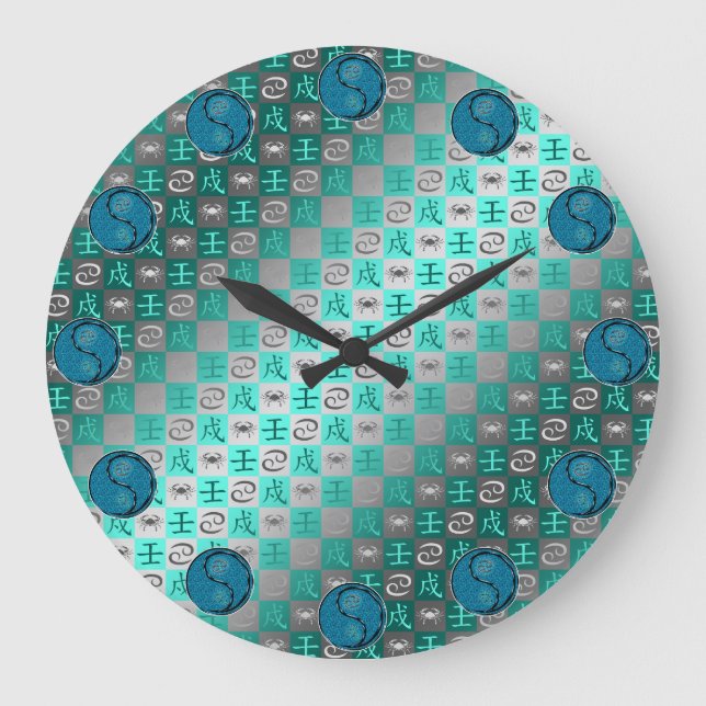 Cancer & Water Dog Large Clock (Front)