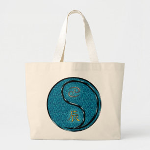 Cancer & Water Dragon Large Tote Bag