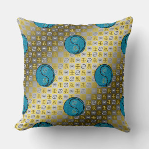Cancer & Water Dragon Throw Pillow