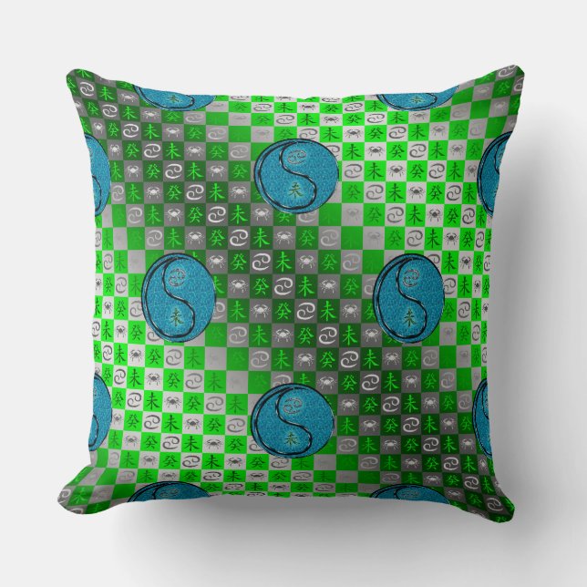 Cancer & Water Goat Throw Pillow (Front)