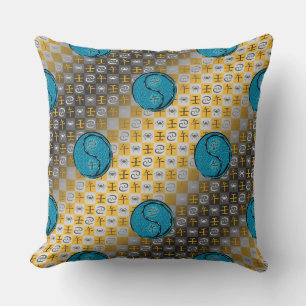 Cancer & Water Horse Throw Pillow