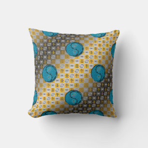 Cancer & Water Horse Throw Pillow