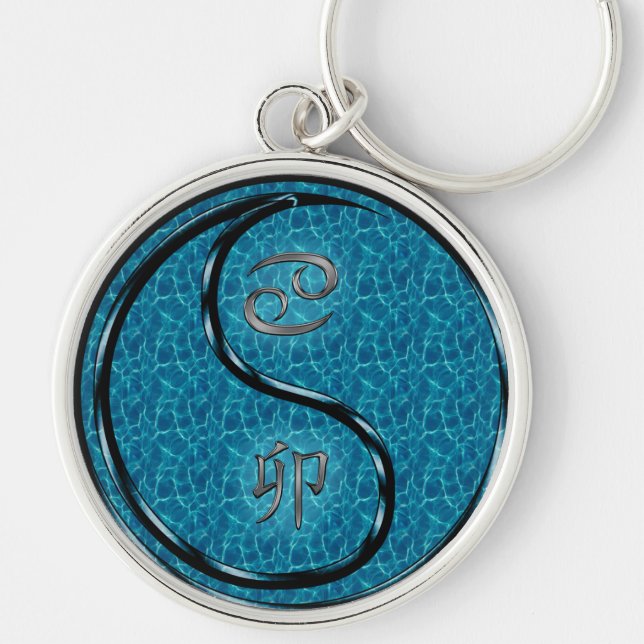 Cancer & Water Rabbit Keychain (Front)
