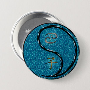 Cancer & Water Rat 3 Inch Round Button