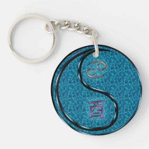 Cancer & Water Rooster Keychain