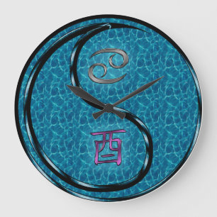 Cancer & Water Rooster Large Clock