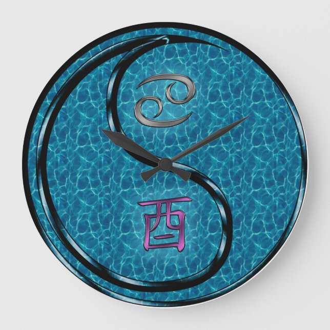 Cancer & Water Rooster Large Clock (Front)