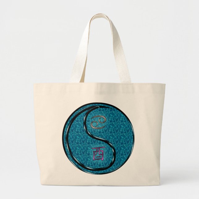 Cancer & Water Rooster Large Tote Bag (Front)