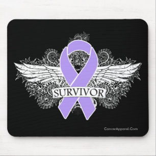 Cancer Winged SURVIVOR Ribbon Mouse Pad