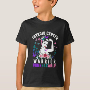 Cancer Woman Warrior Purple Pink Ribbon Awareness T-Shirt