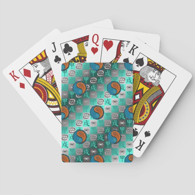 Cancer & Wood Dog Classic Playing Cards (Back)