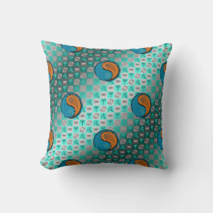 Cancer & Wood Dog Throw Pillow