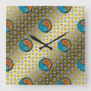 Cancer & Wood Dragon Square Wall Clock