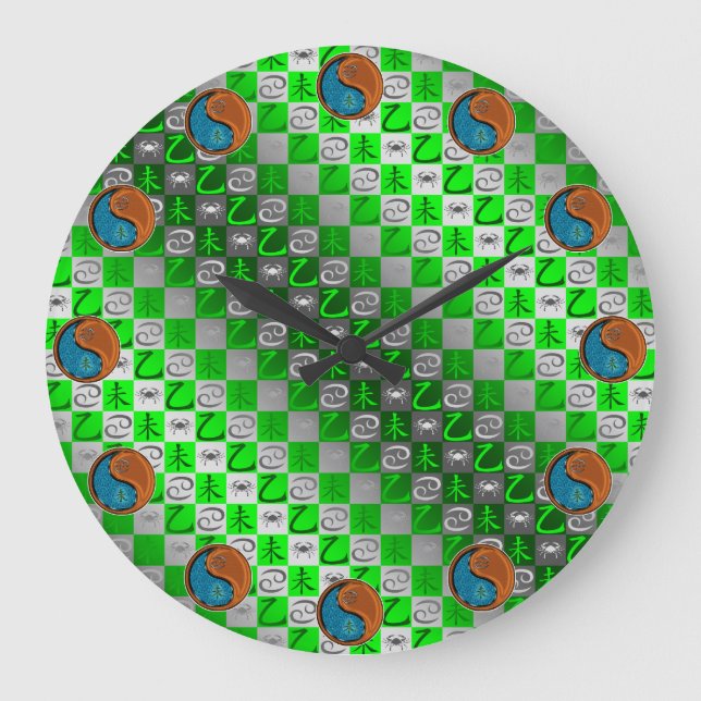 Cancer & Wood Goat Large Clock (Front)