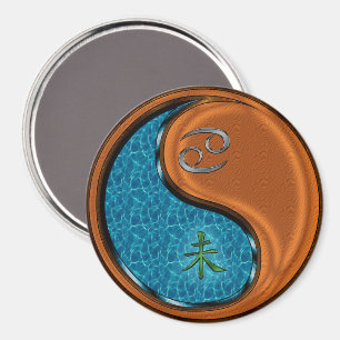 Cancer & Wood Goat Magnet