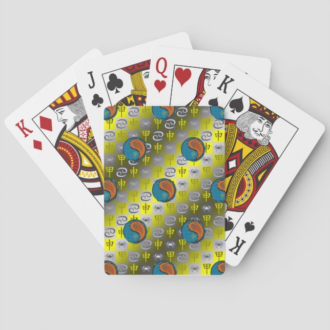 Cancer & Wood Monkey Playing Cards (Back)