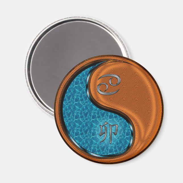 Cancer & Wood Rabbit Magnet (Front/Back)