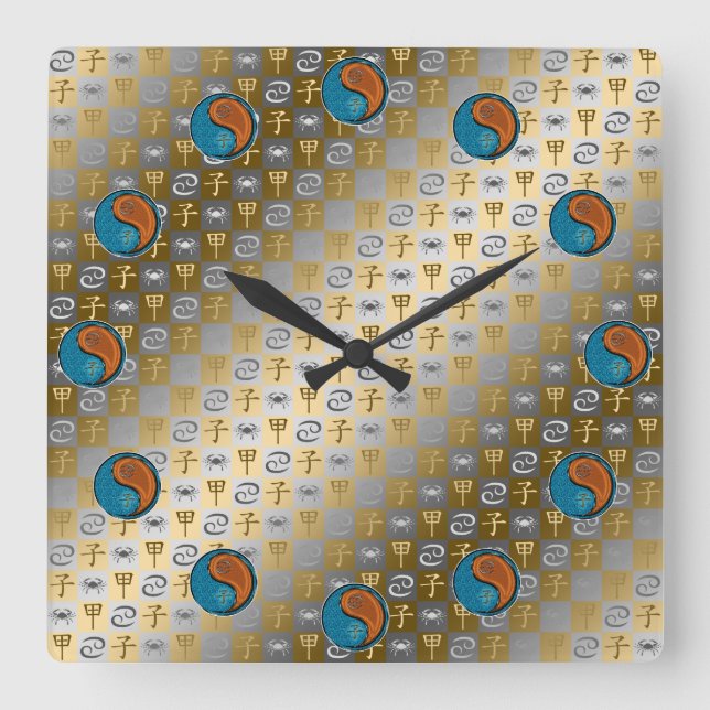 Cancer & Wood Rat Square Wall Clock (Front)