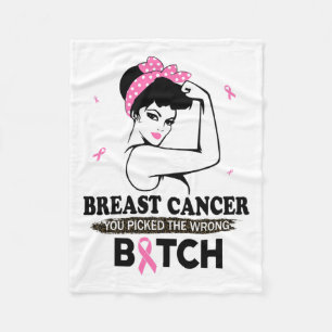 Cancer You Picked The Wrong Funny Gifts  Fleece Blanket