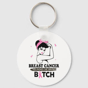 Cancer You Picked The Wrong Funny Gifts  Keychain
