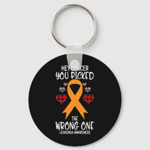 Cancer You Picked The Wrong One Leukaemia Awarenes Keychain