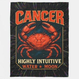 Cancer Zodiac 80's Rock Band Inspired Astrology Fleece Blanket