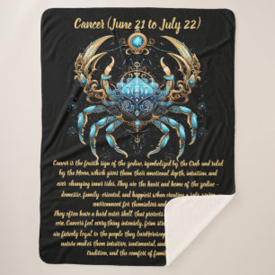 Cancer Zodiac Art Sherpa Blanket
