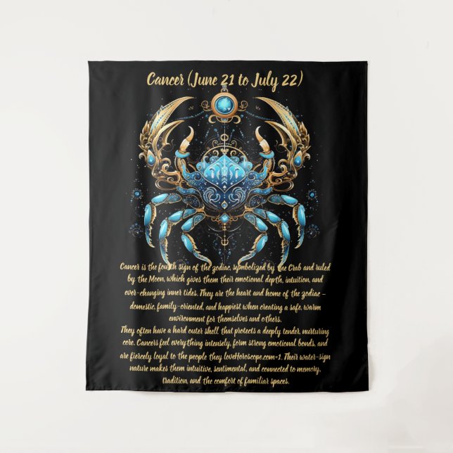 Cancer Zodiac Art Tapestry (Front)