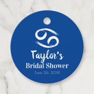 CANCER Zodiac Astrology June July Bridal Shower  Favour Tags