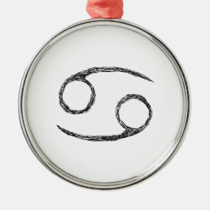 Cancer. Zodiac Astrology Sign. Metal Ornament