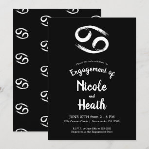 CANCER Zodiac Astrology Summer Engagement Party   Invitation