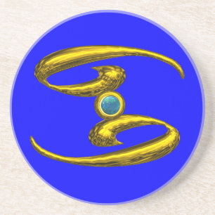 CANCER ZODIAC BIRTHDAY JEWEL Blue Opale , Coaster