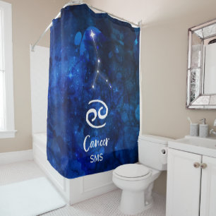 Cancer Zodiac Constellation Blue Galaxy Monogram
