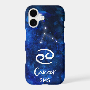 Cancer Zodiac Constellation Blue Galaxy Monogram
