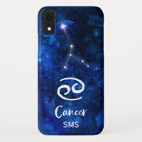Cancer Zodiac Constellation Blue Galaxy Monogram