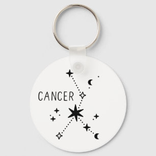 Cancer Zodiac Constellation Minimalist Art Keychain