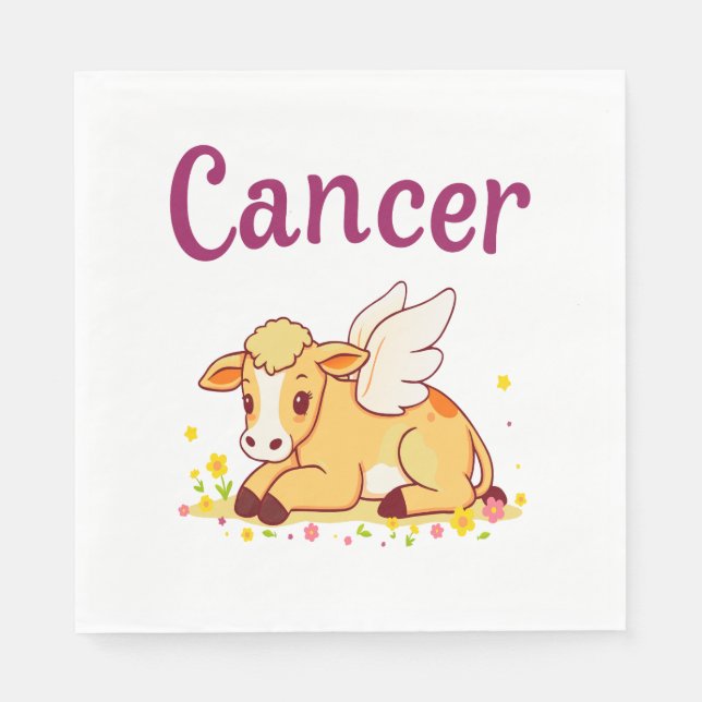 Cancer Zodiac Cow , Cute Cancer Napkin (Front)