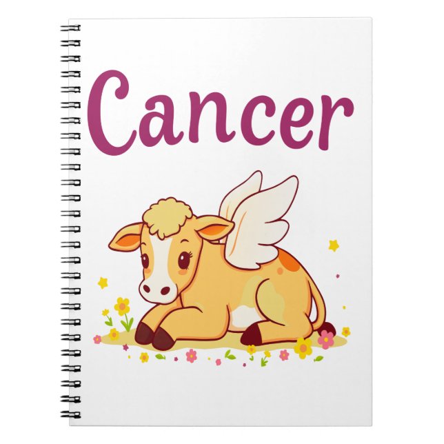 Cancer Zodiac Cow , Cute Cancer Notebook (Front)