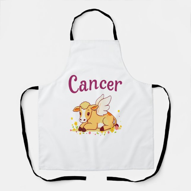 Cancer Zodiac Cow Png, Cute Cancer Apron (Front)