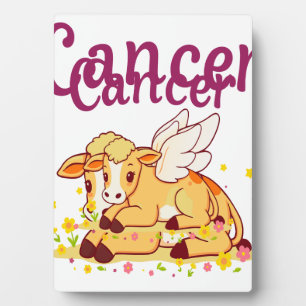 Cancer Zodiac Cow Png, Cute Cancer Plaque