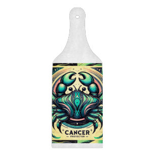 "Cancer Zodiac Crab Design Paddle Cutting Board